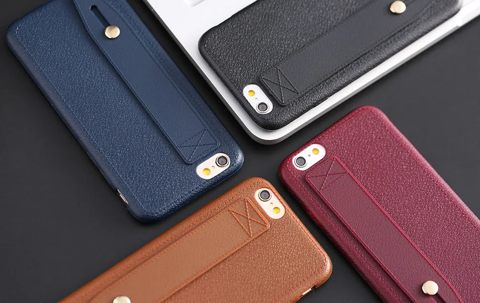 Vintage Case For iPhone 6 6S 7 Plus 5 5S SE Cover Flexible Hand Holder kickstand Leather Grain Silicone Cover For iPhone 6 6s 7 (18)