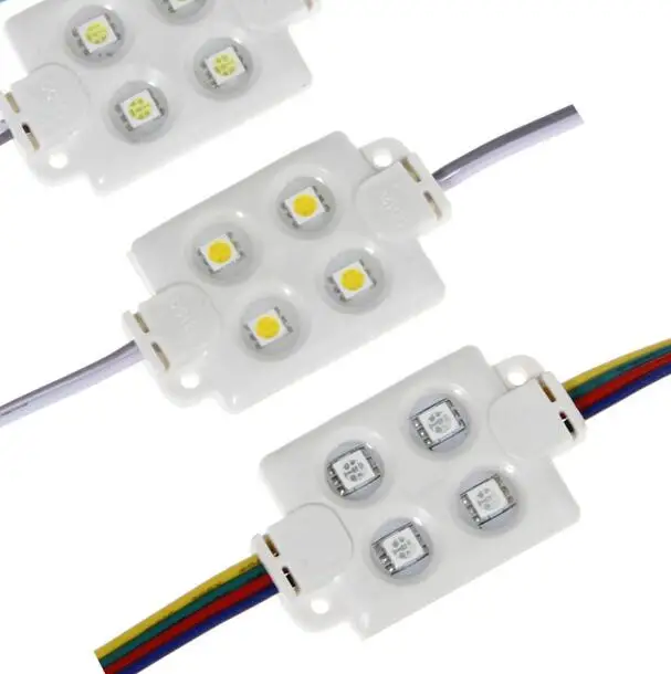 RGB led модуль впрыска 4 шт. 5050 Модуль 12 В 2 Вт 120 градусов IP65 антистатические анти-УФ ABS оболочка реклама led белый теплый белый