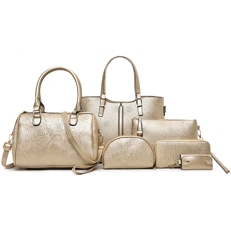 

Picture-in-Package Six Pieces Set 2020 New Style Europe And America WOMEN'S Fashion Handbag Hand Crossbody Bag Embossed Women's