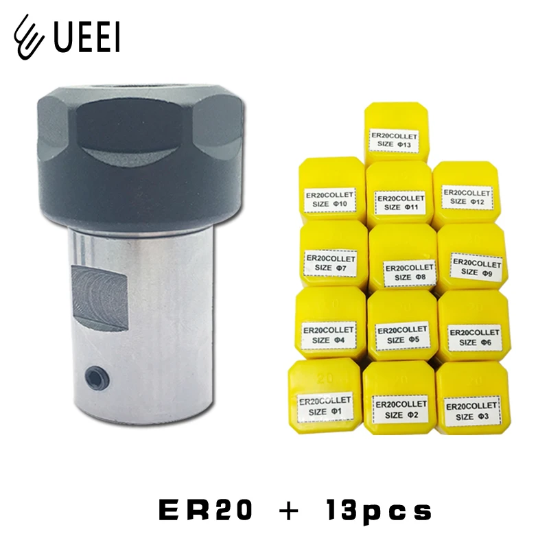 13pcs HighCarbon Steel ER20 1-13mm High Precision Spring Collet with Motor Shaft For CNC Engraving Machine Lathe Mill Tool | Инструменты