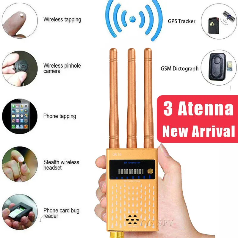 3 Antenna Professional Anti Spy Detector RF CDMA Signal Finder For GSM Bug GPS Tracker Wireless Hidden Camera Eavesdropping photo