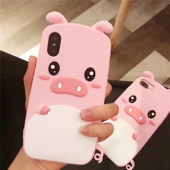 

Cute 3D INS Cartoon Anime pink pig cover case for xiaomi redmi note 8 pro 7 5 5a k20 5 plus 4x 4a mi 9T cc9 pro 8 lite 9se A1 A2