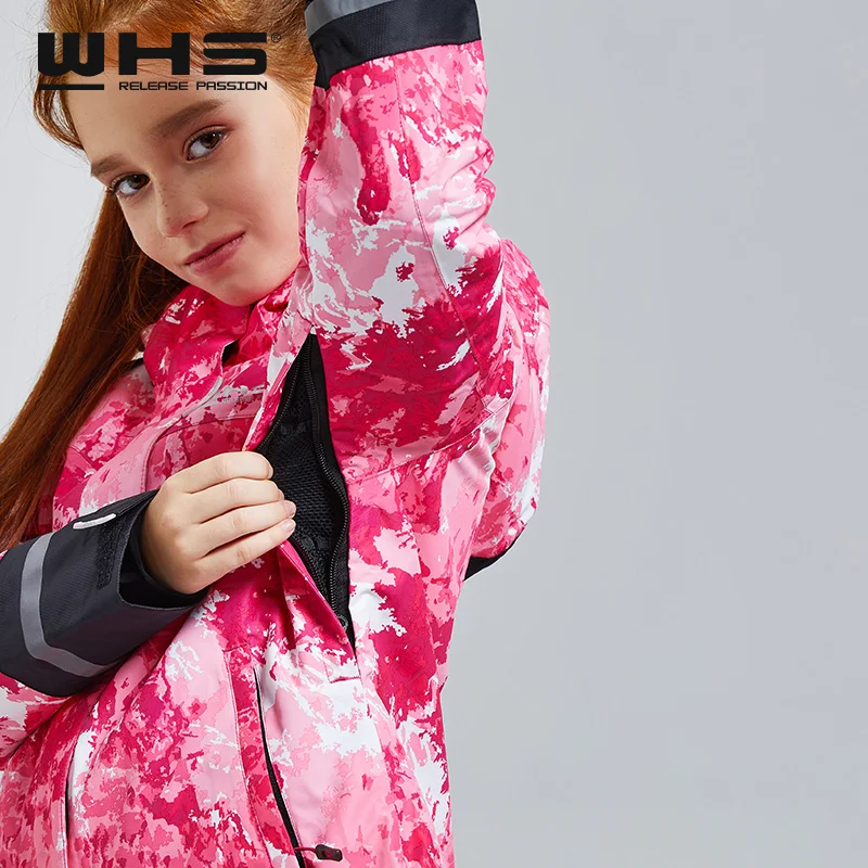 WHS Лидер продаж новинка зимние костюмы для девочек детская Лыжная спортивная