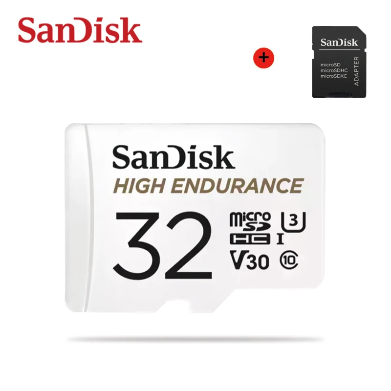 SanDisk, высокопрочная карта памяти Micro SD, 32 ГБ, 64 ГБ, 128 ГБ, 256 ГБ, профессиональная TF карта с адаптером для автомобиля dvr камеры - Емкость: 32 Гб