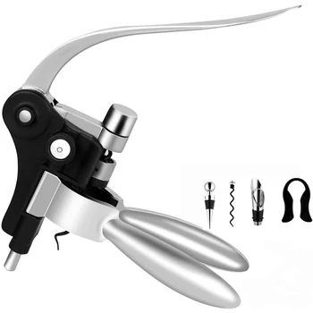 

Rabbit Wine Bottle Opener Corkscrew Set Wine Opener Kit with Foil Cutter,Wine Stopper and Extra Spiral,5 Pieces