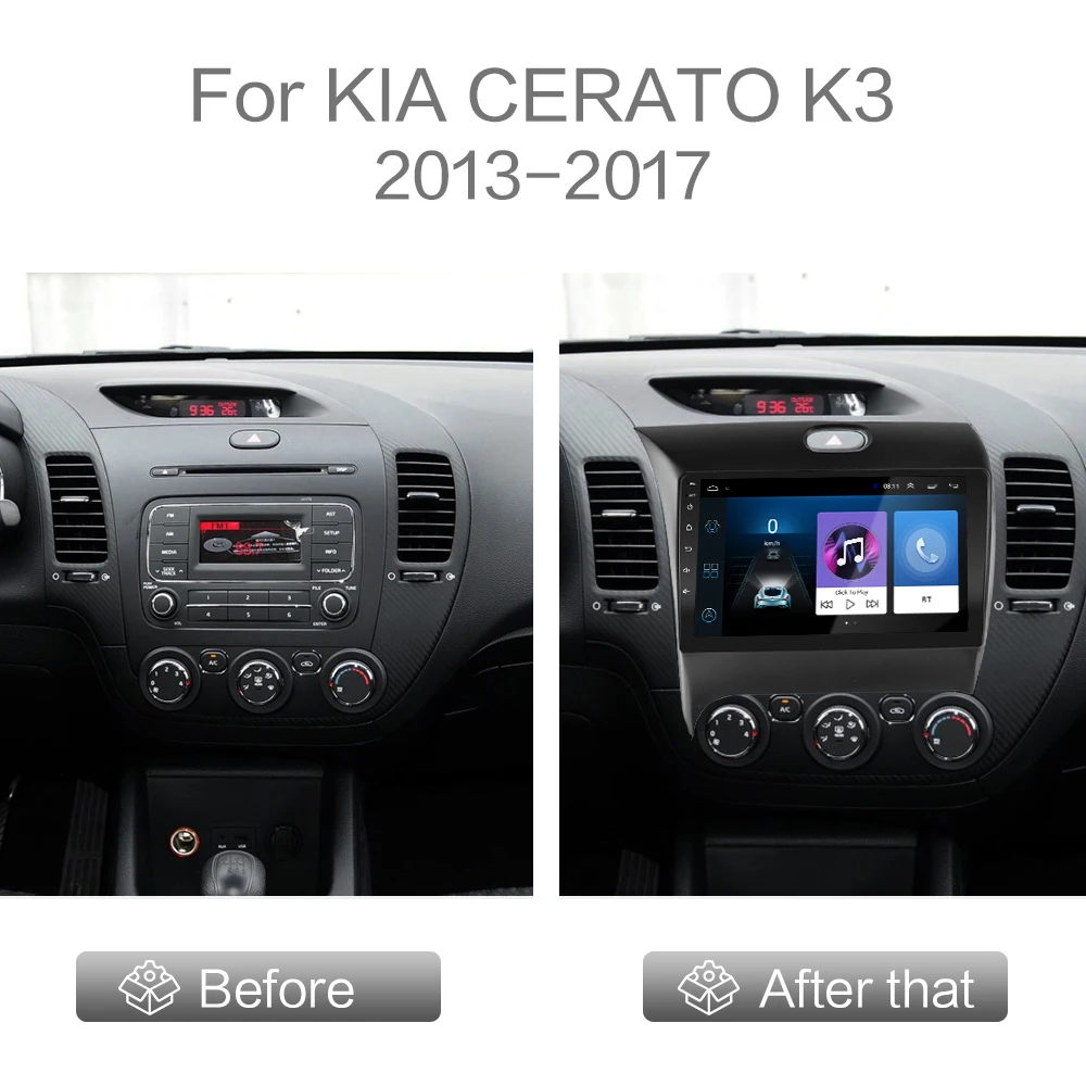 Android 8,1 GO " сенсорный экран автомобильный Радио плеер навигация Мультимедиа для KIA K3 CERATO FORTE 2013- 2din gps 4G-SIM-EQ36-IPS
