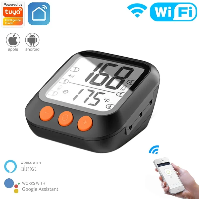 Tuya Wifi Smart BBQ Barbecue Grill Meat Thermometer Probe Type Life Mobile APP Control Water Temperature Measurement | Электроника