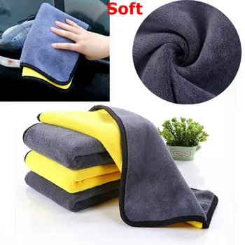 

38*45cm Elite Deluxe Soft Car Wash Microfiber Towel Rag Auto Detailing Cleaning Polish Drying Cloth Hemming Super Absorbent New