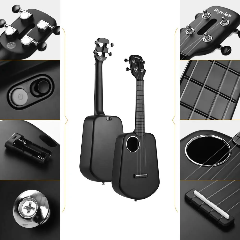  Populele 2 LED Smart Ukulele Concert Soprano 4 Strings 23 Inch Acoustic Electric Guitar from Xiaomi