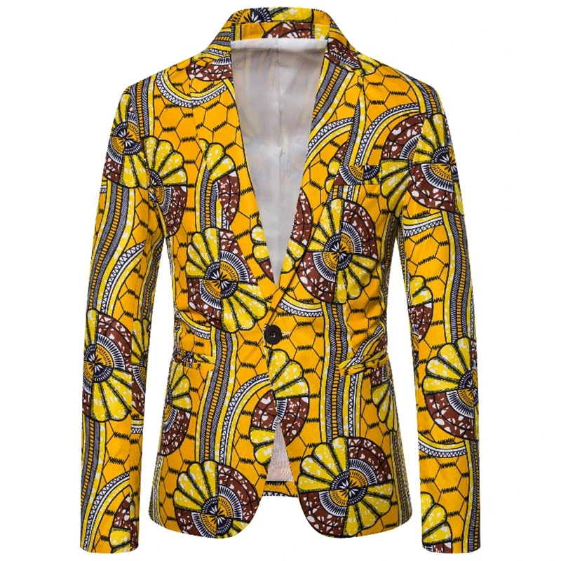 Litthing модный принт мужской Модный Принт блейзер дизайн Повседневный Мужской приталенный костюм пиджак костюм