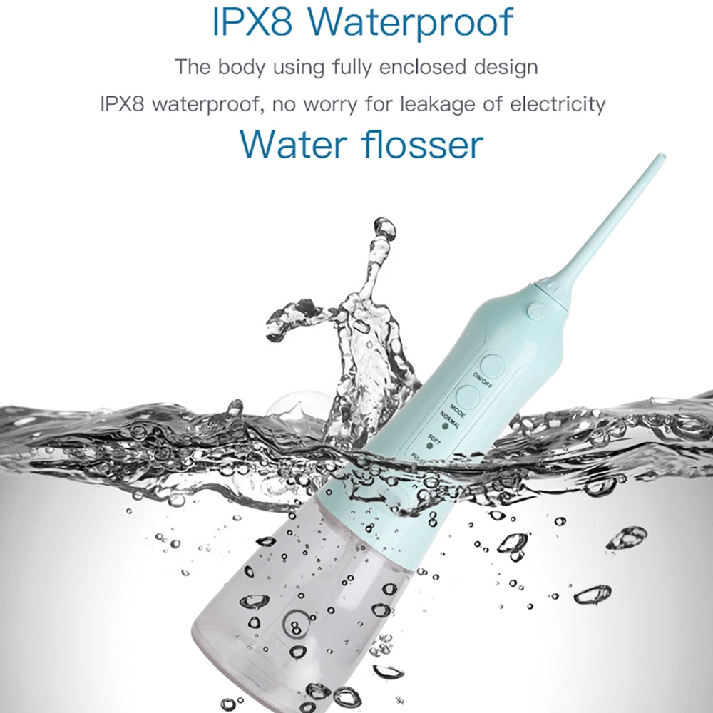 IPX7   Irrigator   ġ Flosser ޴ USB   ġ ÷ ġ 300ML ũ 뷮
