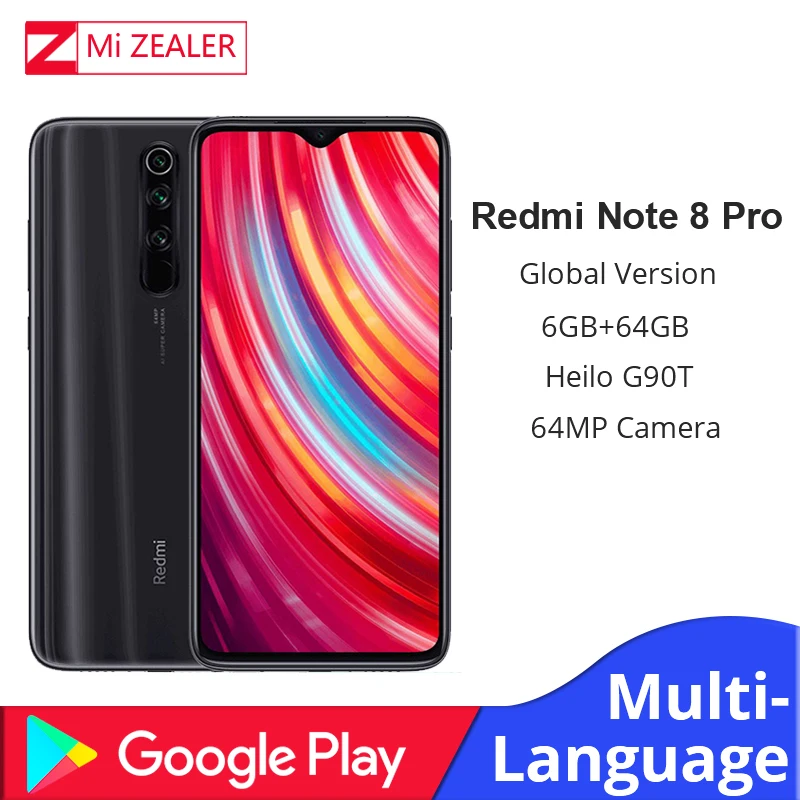Новая глобальная версия Xiaomi Redmi Note 8 Pro 6 ГБ ОЗУ 64 Гб ПЗУ 4500 мАч смартфон мп камера