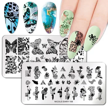 

Butterfly Theme Printing Board Nail Plate Square Printing Board Painted Stamp-Pad Ink Template nails kit