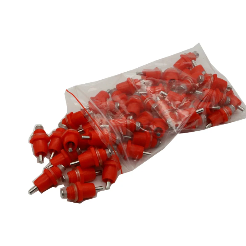 Poultry Drinking Cups Poultry Water Dispenser Poultry Waterer 10Pcs Poultry Chicken Nipple Drinker Drinking Fountain Red Spring Type Mouth Water Poultry Farming Feeding Equipment
