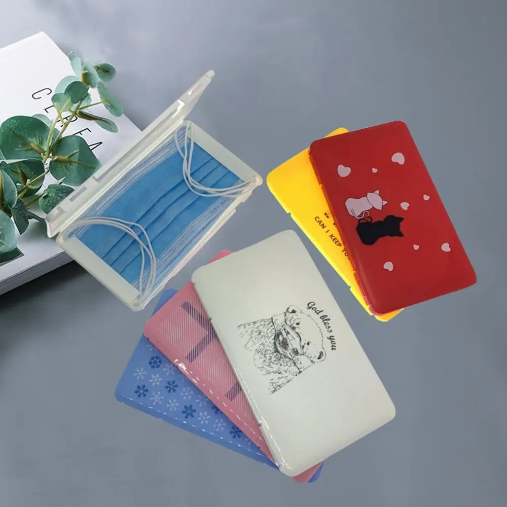 

Portable Storage Folder Mask Box Holder Dust-Proof Multiple Colors And Patterns Durable Organizer Storage Folder Clip *P