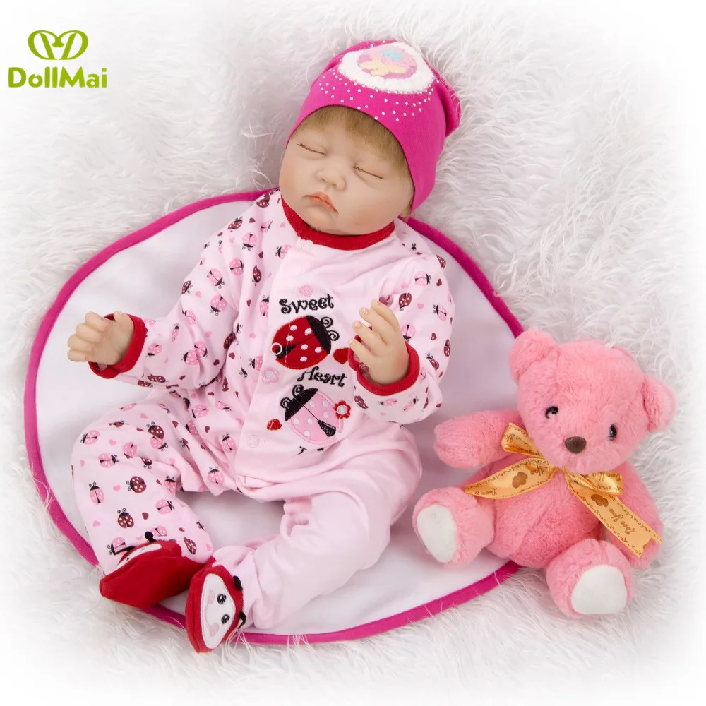 Моделирующая Кукла reborn baby toys 22 дюйма для ручной работы Силиконовая bebes reborn bonecas новорожденная Интерактивная кукла-Пупс Мягкая кукла