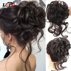 LUPU Synthetic Fake Hair Bun With Elastic Bands Messy Curly Chignon Scrunchies Hairpins Natural False Hair Pieces Tail For Women