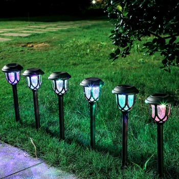 

Lawn Solar Ground Plug Light Durable Outdoor Solar Power Pathway Lamp Yard Driveway Landscape Light for Outside Garden (Colored