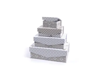 

Box Set of 4, Italian Design, Heart Pattern, Rectangular Cover Model