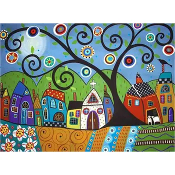 

Abstracte huizen- Diamond painting