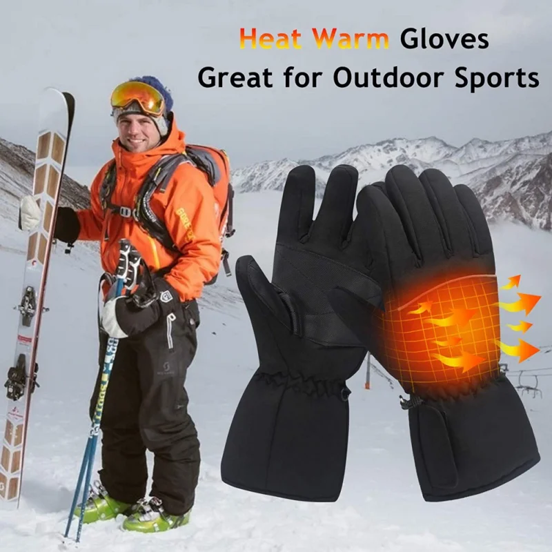 

Winter Thermal Gloves Waterproof Electric Heated Gloves Battery Powered For Outdoor Sports Ski Climbing Heating Gloves