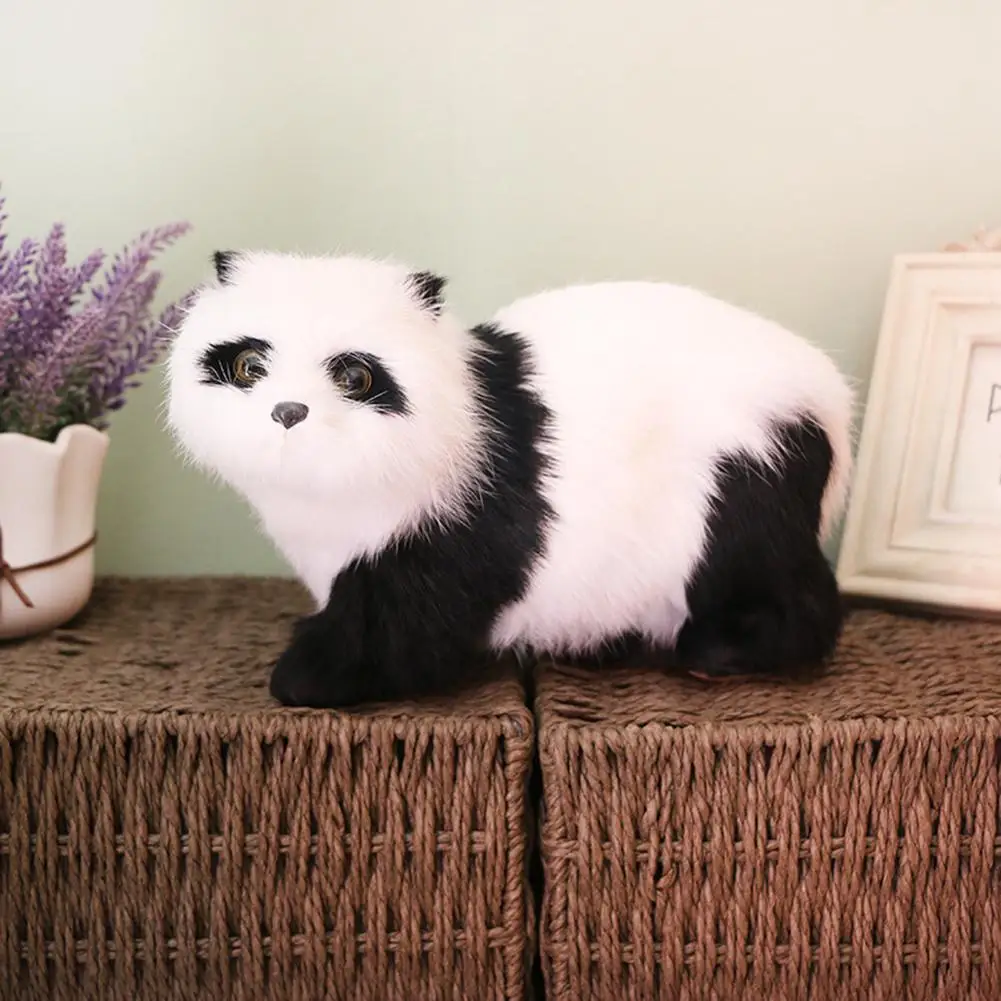 Китайский талисман панда игрушка животное моделирование миниатюрные фигурки пушистые, плюшевые игрушки