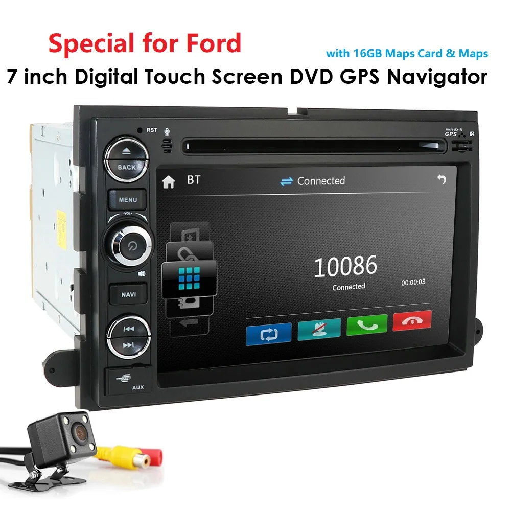 Top Hizpo Fit Ford F150 F250/350/Edge/Fusion/Mustang In Dash DVD Player GPS Navigation Stereo Radio BT Steering Wheel Ctrl 3G RDS SD 1