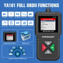 KINGBOLEN YA101 Full OBD2 Scanner Automotive Scanner Engine Analyzer Tool OBDII Code Reader pk ELM327 V1.5 Launch Cr3001