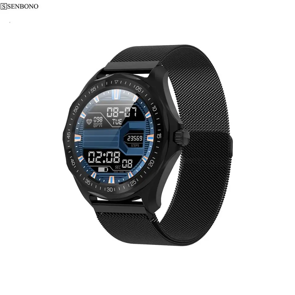 

SENBONO S09 Full Screen Touch Smart Watch Men IP68 Waterproof Smartwatch Clock Fitness Tracker Bracelet for IOS Android