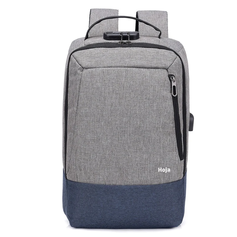 Модный мужской рюкзак 15,6 дюймов с защитой от кражи через usb, бизнес рюкзак для ноутбука, большой Многофункциональный рюкзак для путешествий, сумки - Цвет: gray-blue