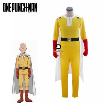 

2019 High quality ONE PUNCH MAN Cosplay costumes Super hero Saitama Cosplay unisex Halloween fancy ball Jumosuits outfits party