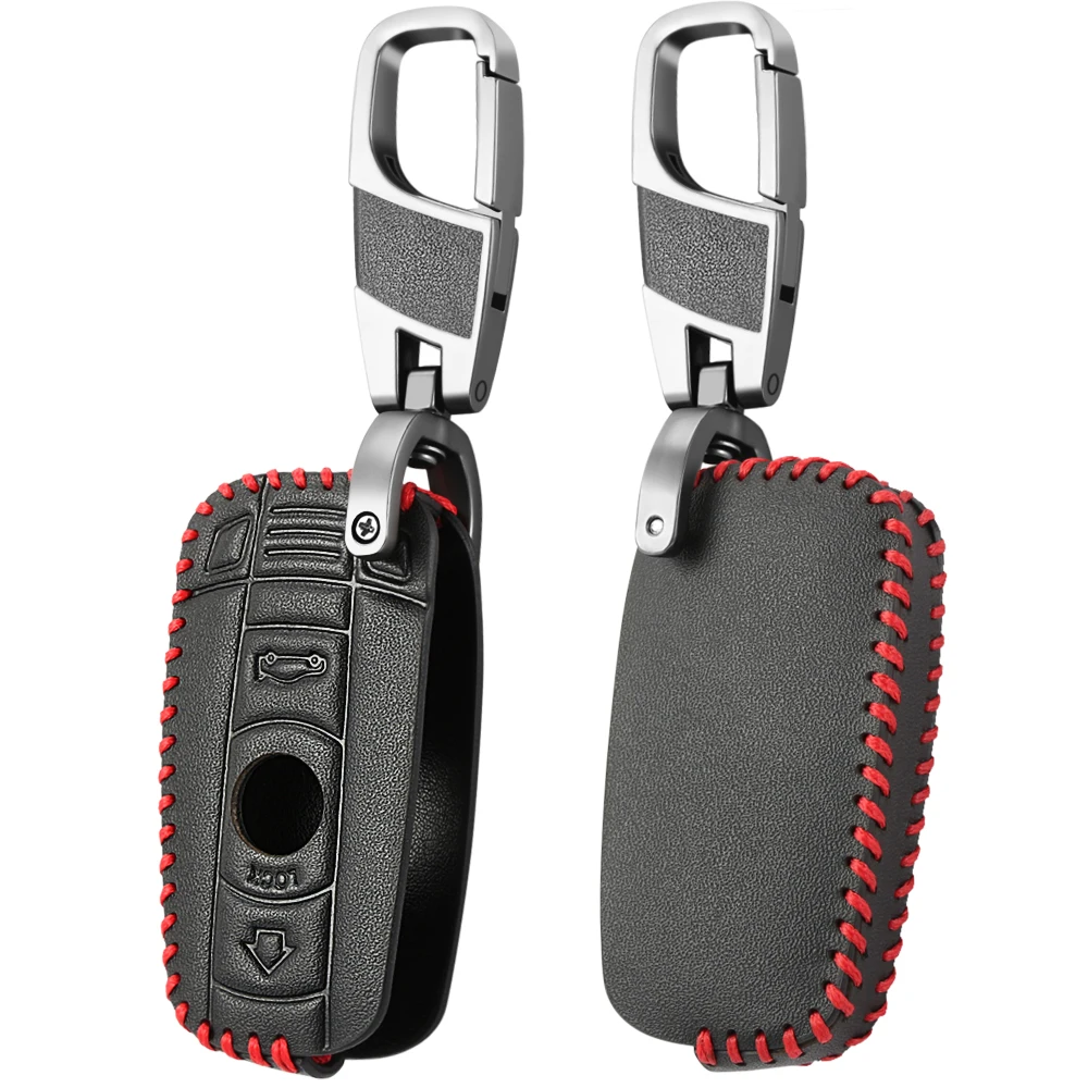 

3 Buttons Remote Leather Smart Car Key Case Cover Protector for BMW E90 E60 E70 E87 3 5 6 Series M3 M5 X1 X5 X6 Z4