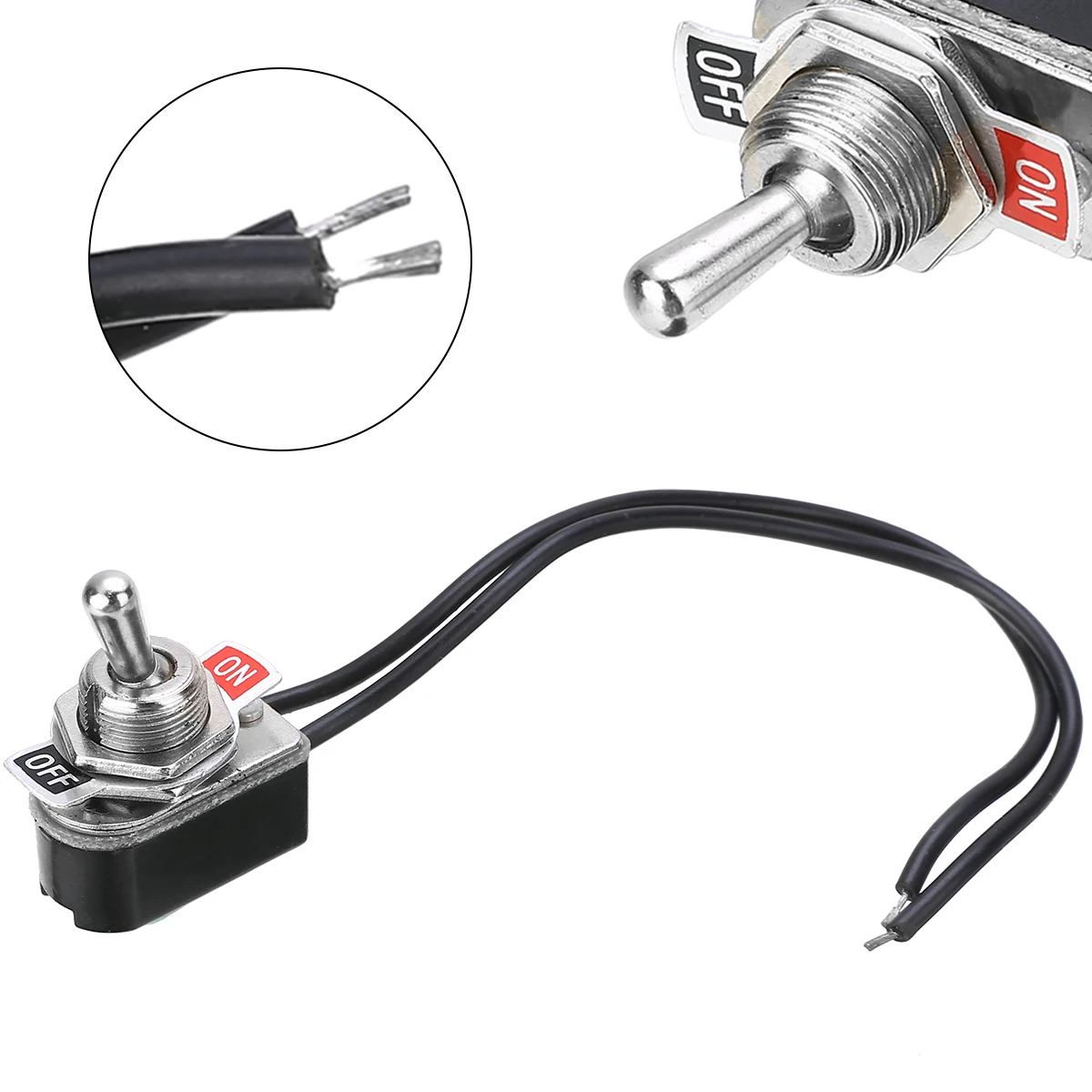 1PC KNS-1 6A 250V AC On-Off Prewired Standard Toggle Switch SPST Contacts Switch with Wire High Quality