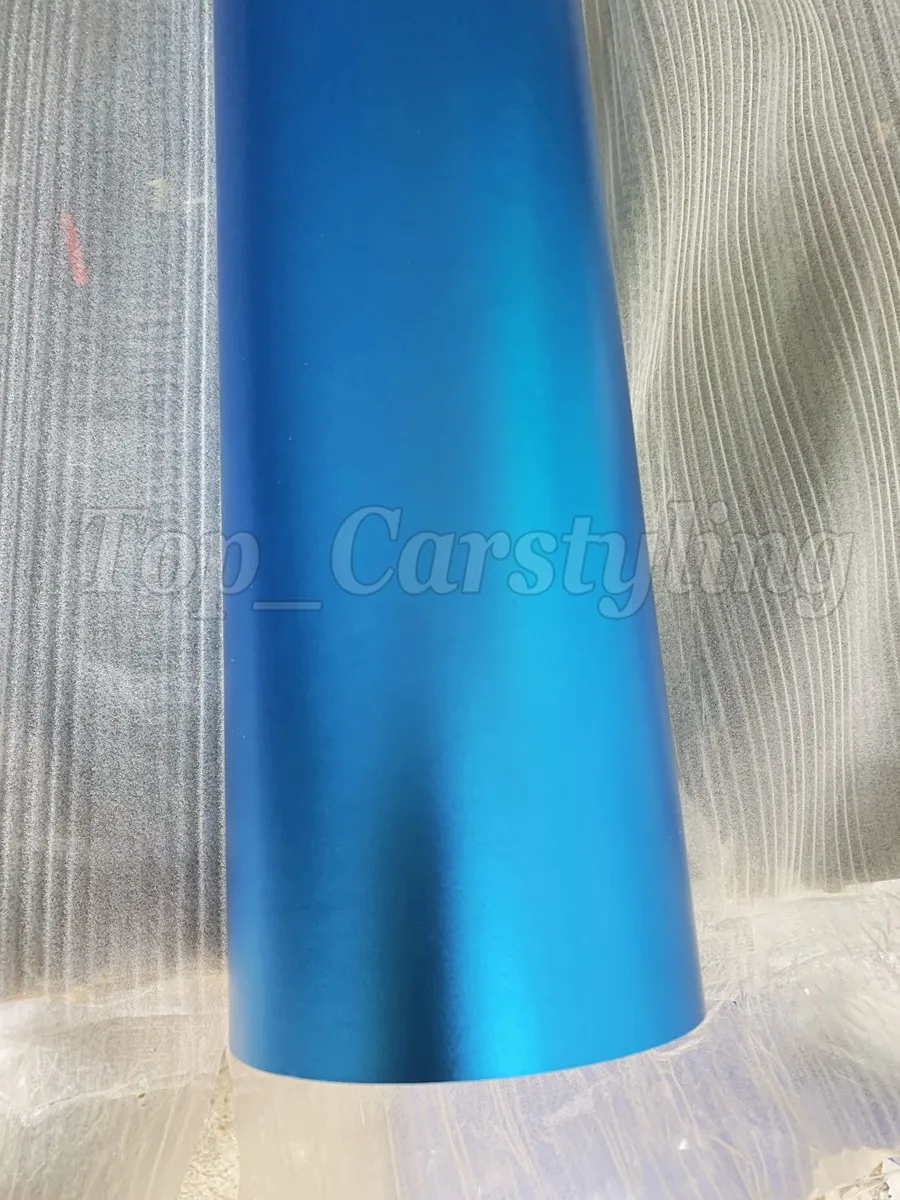 ice titanium blue satin chrome vinyl wrap foil car whole  (2)
