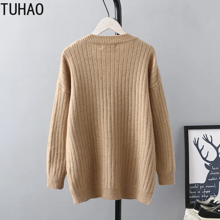 TUHAO, большой размер, 3XL, 2XL, для среднего возраста, для женщин, для офиса, для девушек, повседневный вязаный комплект, Осень-зима, жилет, платье+ свитер, костюм