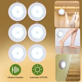 

Motion Sensor Night Light Portable 6 LED Closet Lights USB Powered Wireless Cabinet IR Infrared Motion Detector Wall Lamp