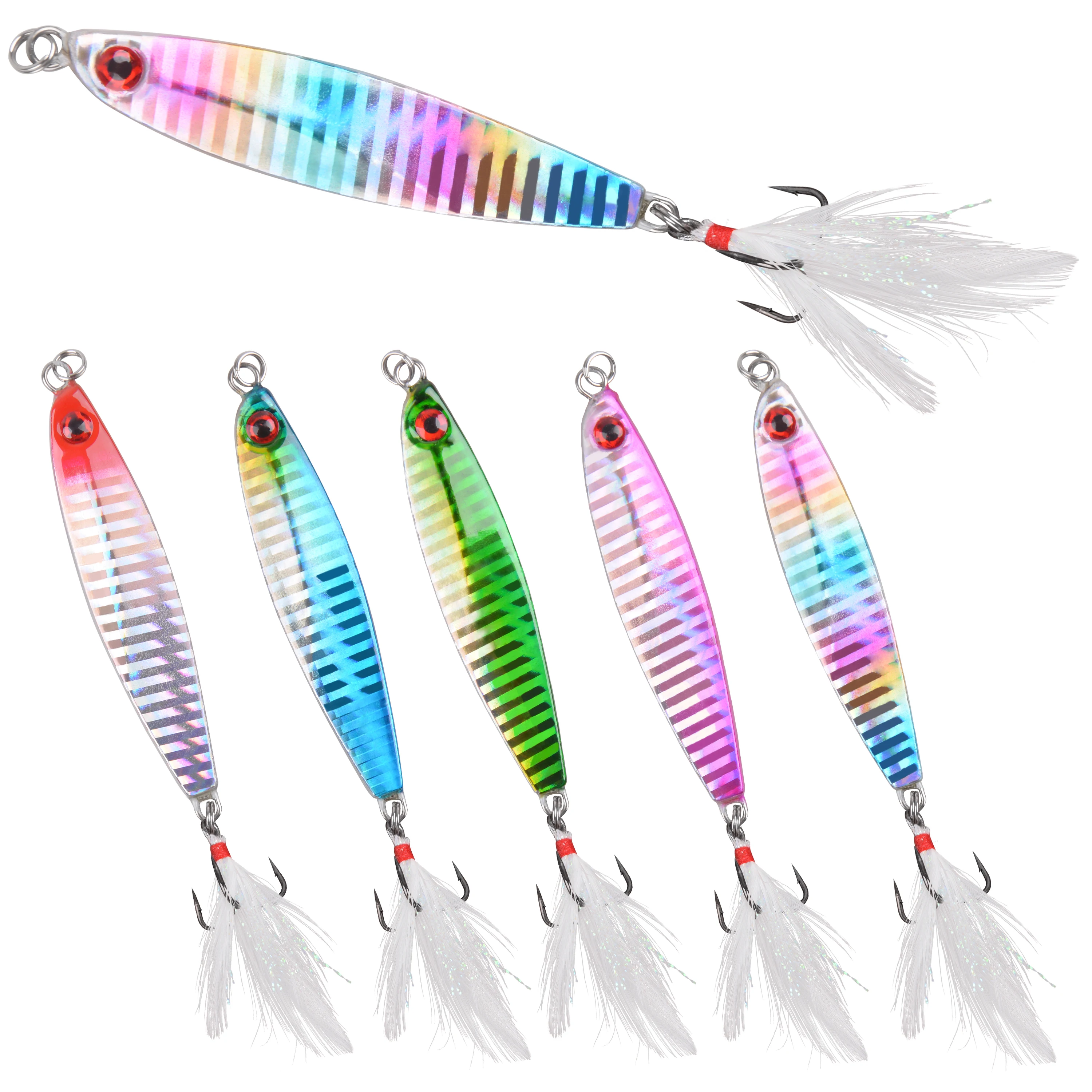 

5pcs Lead Metal Long Casting Jigging Lure Crankbait Jerkbait Spinning Fishing Jigs Fishing Lures 14g，21g, 30g, 40g