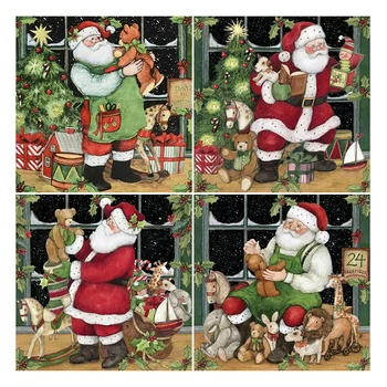 

LZAIQIZG 5D DIY Diamond Embroidery Santa And Gift Full Square/Round Diamond Painting Christmas Cross Stitch Mosaic Home Decor
