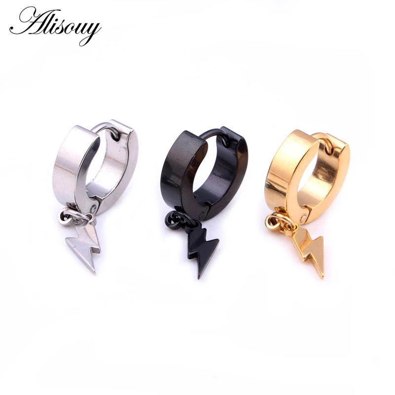 Alisouy 2 шт. Huggie откидной обруч манжета для мужчин и женщин мужские серьги из