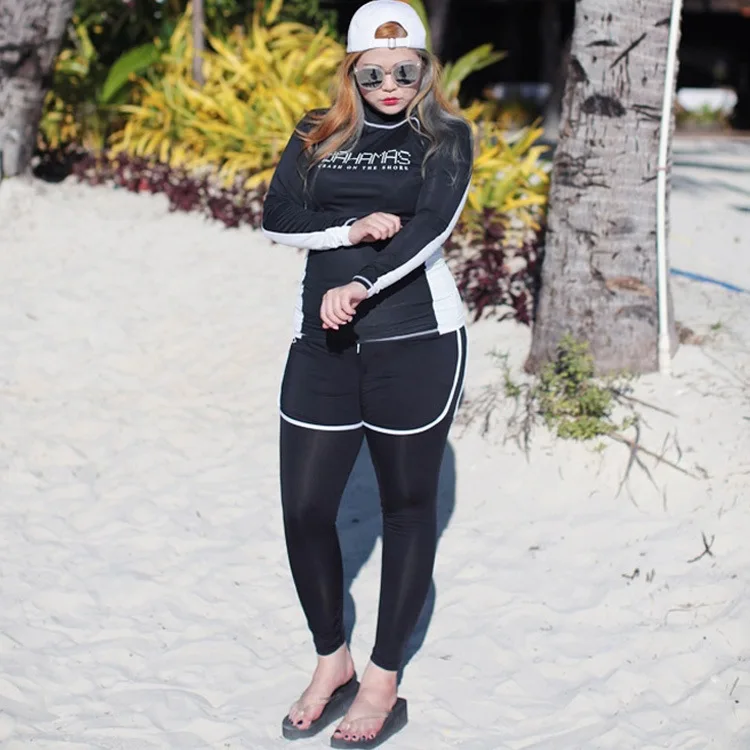

Fashion New Style Hot Springs Bathing Suit Sports Casual Style Split Type Culottes-Four-piece Set Bathing Suit Plus-sized Large