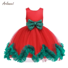 ARLONEET/рождественское платье костюм для девочек Детские платья для девочек; праздничное платье принцессы без рукавов; рождественское праздничное свадебное платье;