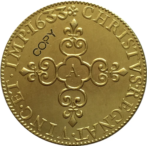 Франция Людовик XIII монета 1620-1643 разных Дата 24 копия монет - Цвет: 1633
