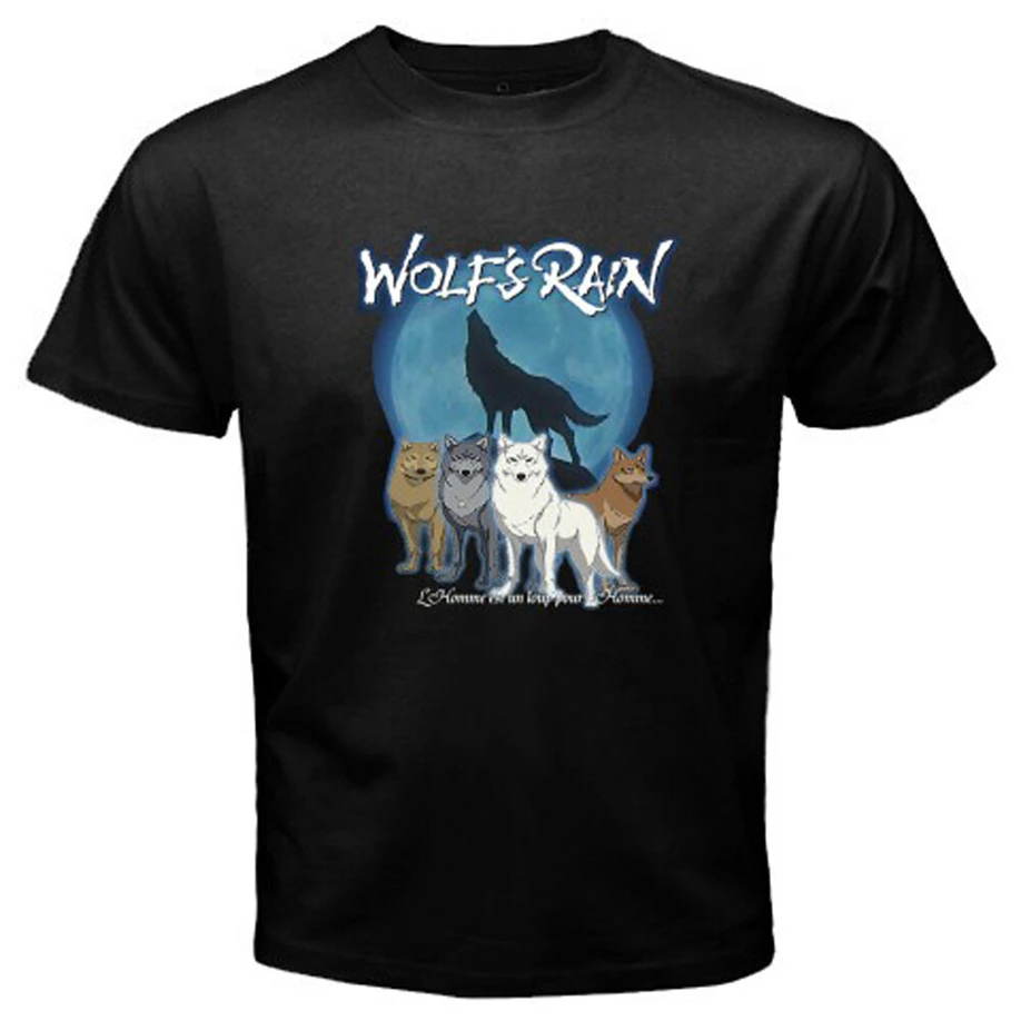 Новинка Мужская черная футболка с рисунком из аниме Wolf'S Rain Kiba Размеры S M L XL 2XL 3XL