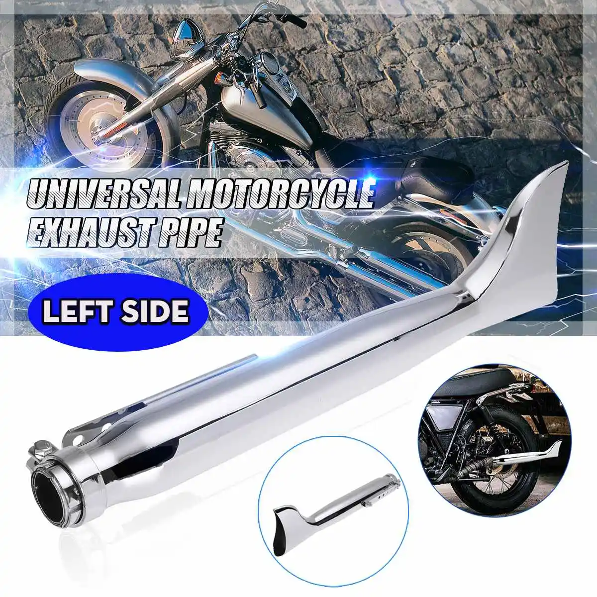 

Universal Motorcycle Exhaust Pipe Cafe Racer For Harley Bobbers Racing Bikes