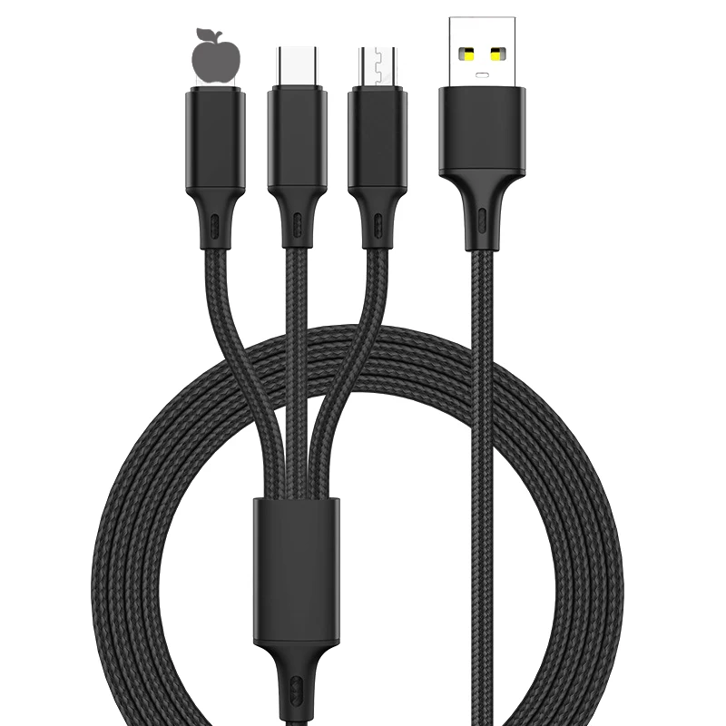 USB кабель для iPhone XS X 8 7 6 зарядное устройство 3 в 1 микро USB кабель для Android USB TypeC кабели для мобильных телефонов для samsung S9