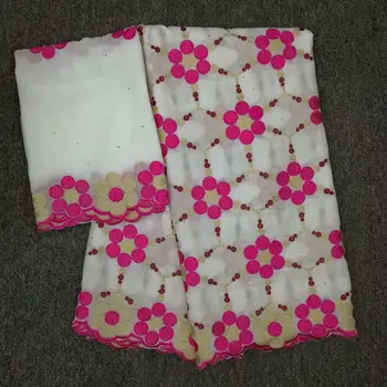 

cotton fabric african lace fabric 2019 high quality swiss voile lace in switzerland nigerian lace fabric 5+2yards F9SE213