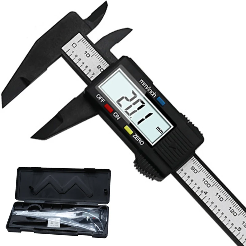 

Brand Plastic Fiber LCD Electronic Digital Caliper to Prevent Cuts 0-150mm 6-Inch Gauge Micrometer Measuring Tool Ruler