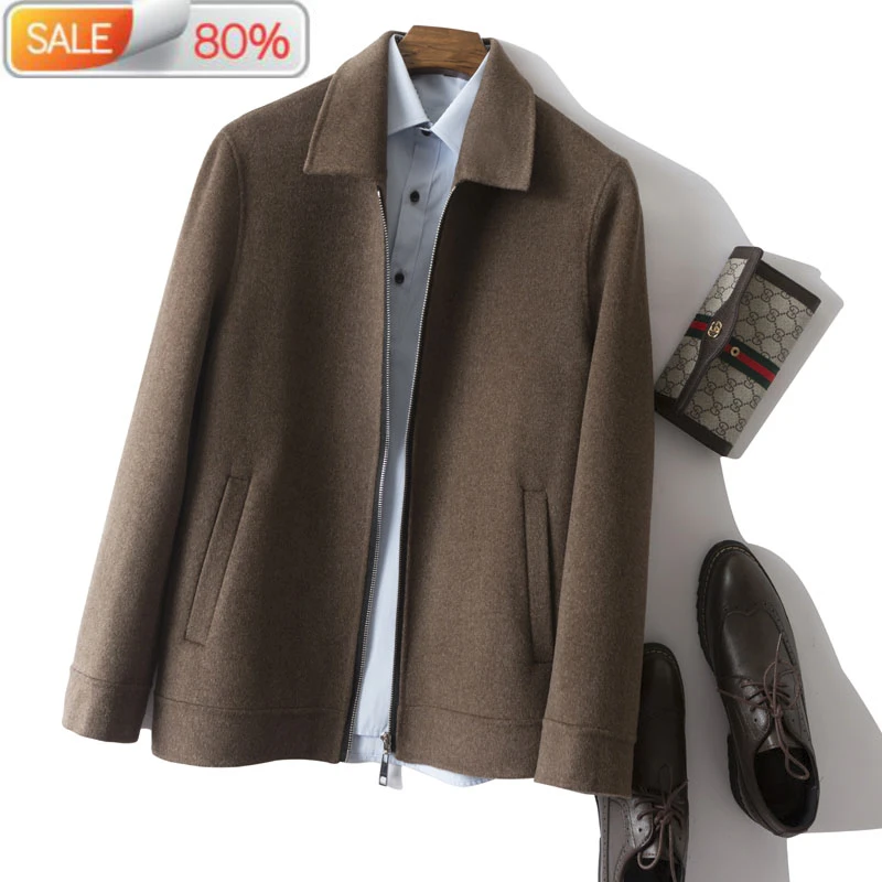 

100% Coat Men Casual Wool Jacket Spring Autumn Overcoat Korean Mens Coats Sobretudo Masculino YC-MR3014 B24305