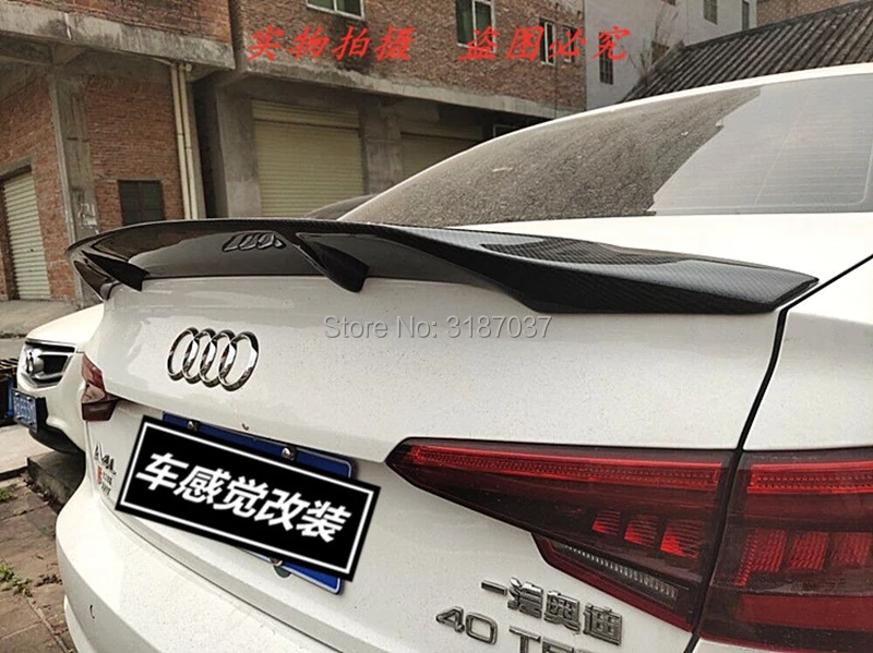 Для Audi A4 B9 R Style2017-2019Car украшения высокого качества углеродного волокна задний спойлер на крыше крыло багажника губы загрузки крышка автомобиля Стайлинг