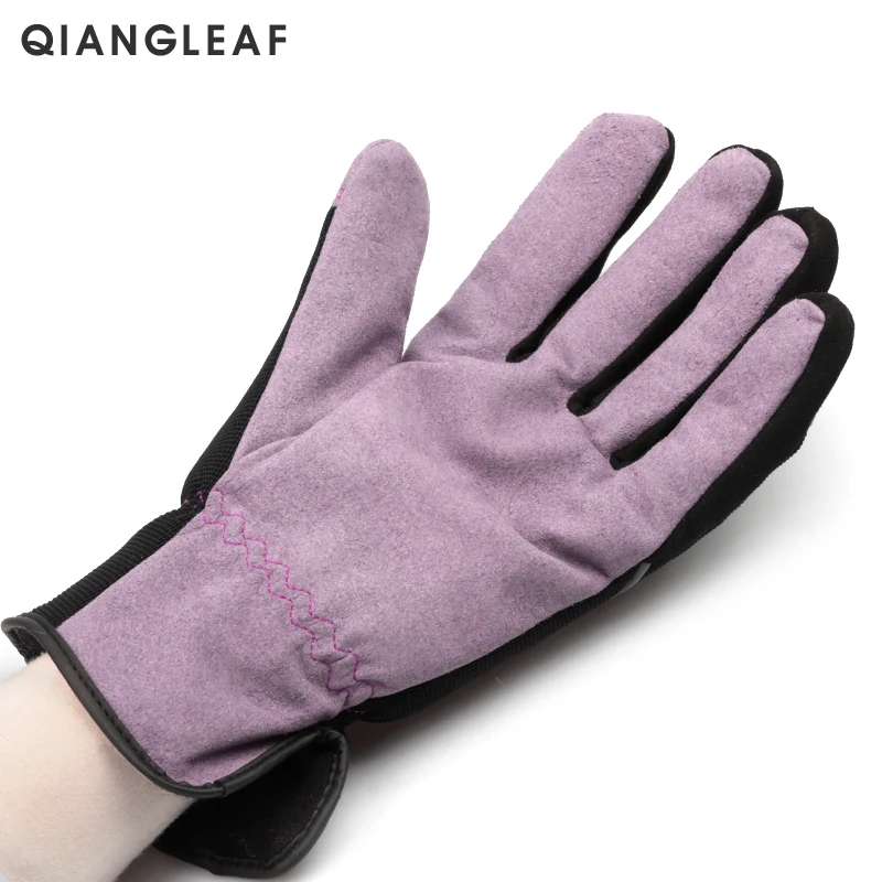 QIANGLEAF Shockproof Work Glove Soft Microfiber Winter Warm Thick Anti Impact Gloves Security Neutral Orange Working Mitten 5761